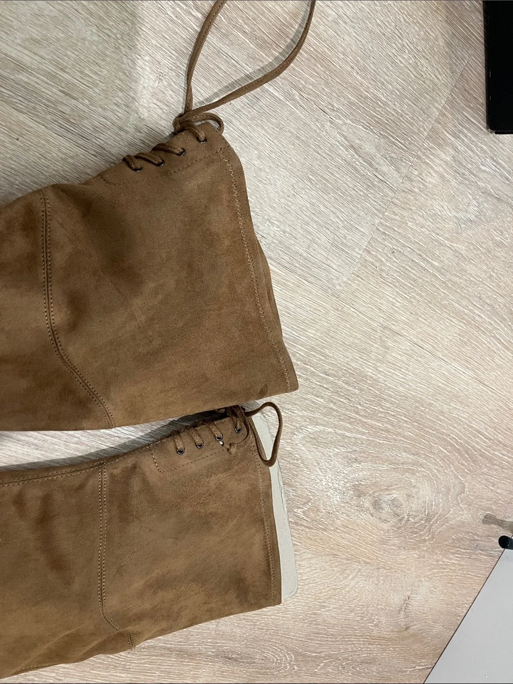 Nine West Ceeya Dark Natural Tan Suede Over-the-Knee Heel Boots NIB Size 8.5
